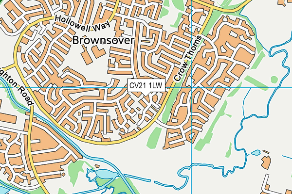 CV21 1LW map - OS VectorMap District (Ordnance Survey) CV21 1LW map - OS VectorMap District (Ordnance Survey)