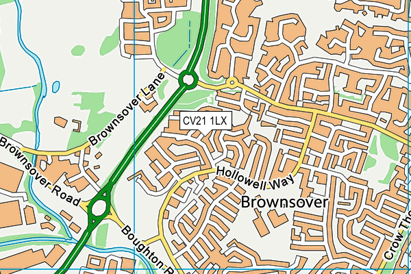 CV21 1LX map - OS VectorMap District (Ordnance Survey)