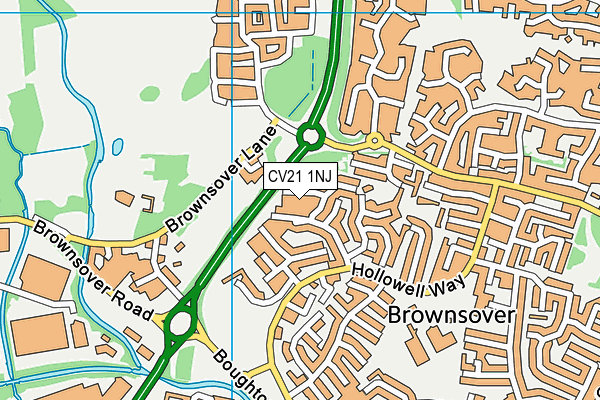 CV21 1NJ map - OS VectorMap District (Ordnance Survey) CV21 1NJ map - OS VectorMap District (Ordnance Survey)