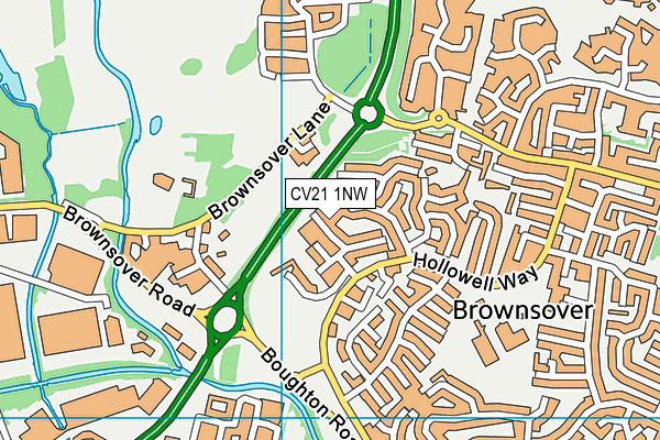 CV21 1NW map - OS VectorMap District (Ordnance Survey) CV21 1NW map - OS VectorMap District (Ordnance Survey)