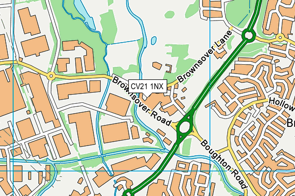 CV21 1NX map - OS VectorMap District (Ordnance Survey) CV21 1NX map - OS VectorMap District (Ordnance Survey)