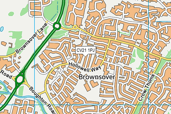 CV21 1PJ map - OS VectorMap District (Ordnance Survey) CV21 1PJ map - OS VectorMap District (Ordnance Survey)