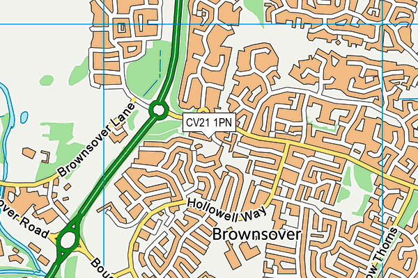 CV21 1PN map - OS VectorMap District (Ordnance Survey) CV21 1PN map - OS VectorMap District (Ordnance Survey)