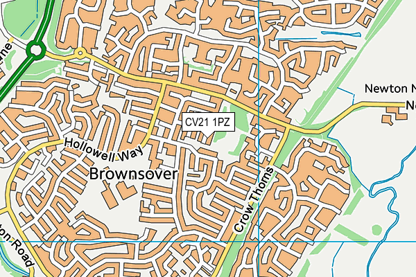 CV21 1PZ map - OS VectorMap District (Ordnance Survey)