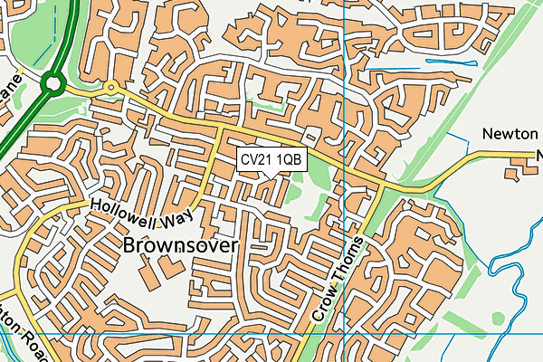 CV21 1QB map - OS VectorMap District (Ordnance Survey)