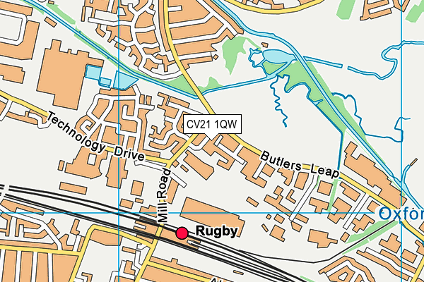 CV21 1QW map - OS VectorMap District (Ordnance Survey) CV21 1QW map - OS VectorMap District (Ordnance Survey)