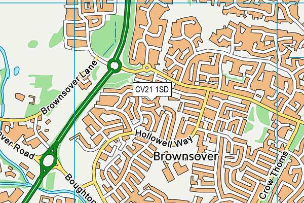 CV21 1SD map - OS VectorMap District (Ordnance Survey) CV21 1SD map - OS VectorMap District (Ordnance Survey)