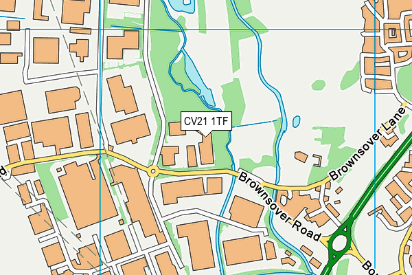 CV21 1TF map - OS VectorMap District (Ordnance Survey) CV21 1TF map - OS VectorMap District (Ordnance Survey)