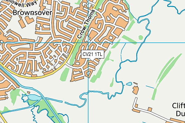 CV21 1TL map - OS VectorMap District (Ordnance Survey) CV21 1TL map - OS VectorMap District (Ordnance Survey)
