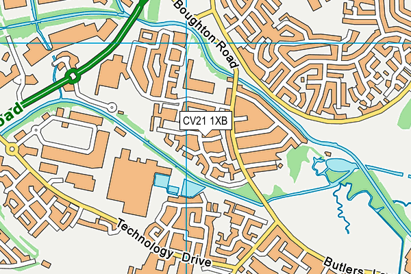 CV21 1XB map - OS VectorMap District (Ordnance Survey) CV21 1XB map - OS VectorMap District (Ordnance Survey)