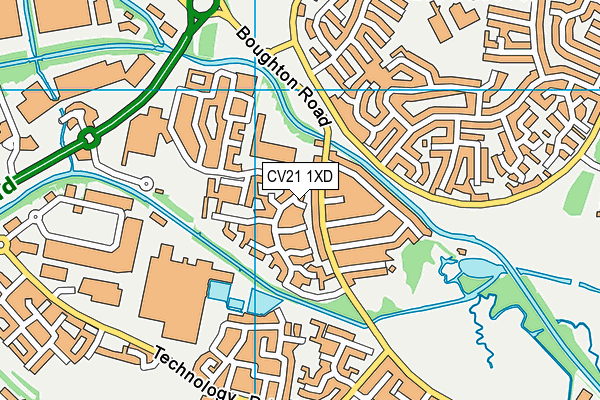 CV21 1XD map - OS VectorMap District (Ordnance Survey) CV21 1XD map - OS VectorMap District (Ordnance Survey)