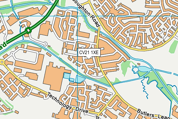 CV21 1XE map - OS VectorMap District (Ordnance Survey) CV21 1XE map - OS VectorMap District (Ordnance Survey)