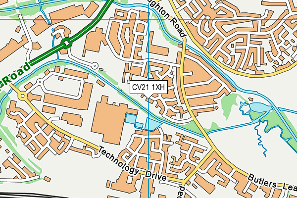CV21 1XH map - OS VectorMap District (Ordnance Survey) CV21 1XH map - OS VectorMap District (Ordnance Survey)