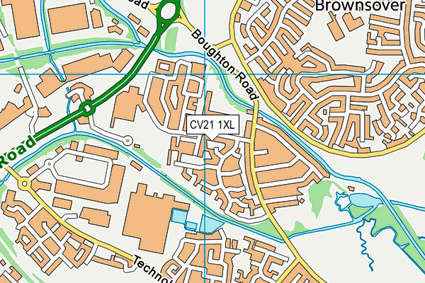 CV21 1XL map - OS VectorMap District (Ordnance Survey) CV21 1XL map - OS VectorMap District (Ordnance Survey)