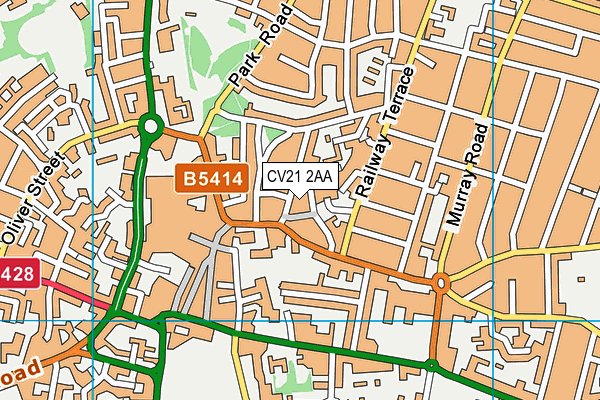 CV21 2AA map - OS VectorMap District (Ordnance Survey) CV21 2AA map - OS VectorMap District (Ordnance Survey)