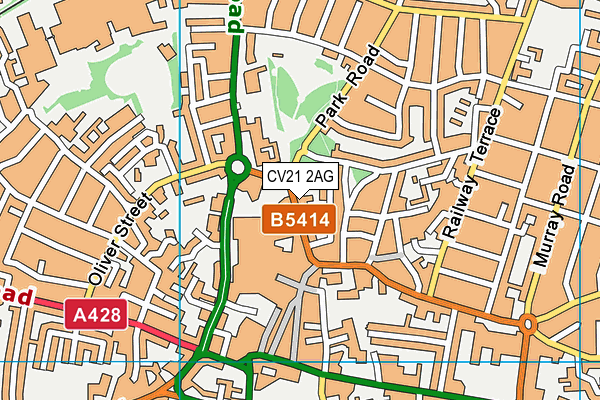 CV21 2AG map - OS VectorMap District (Ordnance Survey) CV21 2AG map - OS VectorMap District (Ordnance Survey)