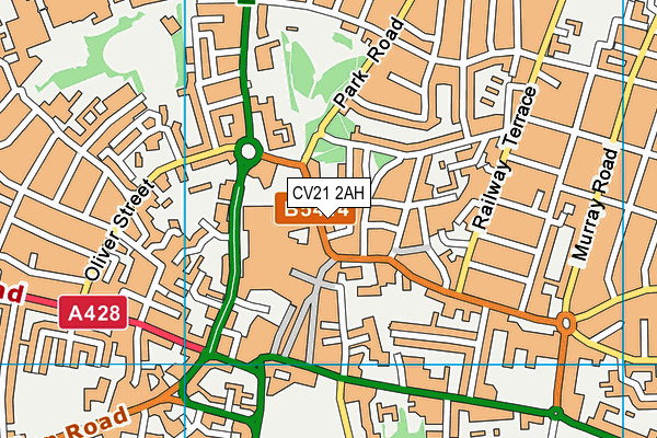 CV21 2AH map - OS VectorMap District (Ordnance Survey)