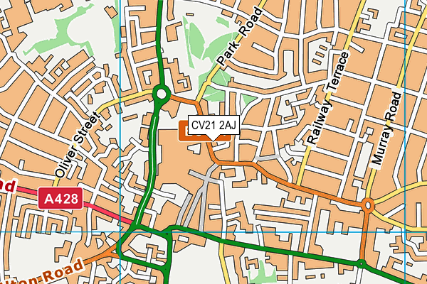 CV21 2AJ map - OS VectorMap District (Ordnance Survey) CV21 2AJ map - OS VectorMap District (Ordnance Survey)