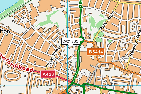 CV21 2DQ map - OS VectorMap District (Ordnance Survey) CV21 2DQ map - OS VectorMap District (Ordnance Survey)