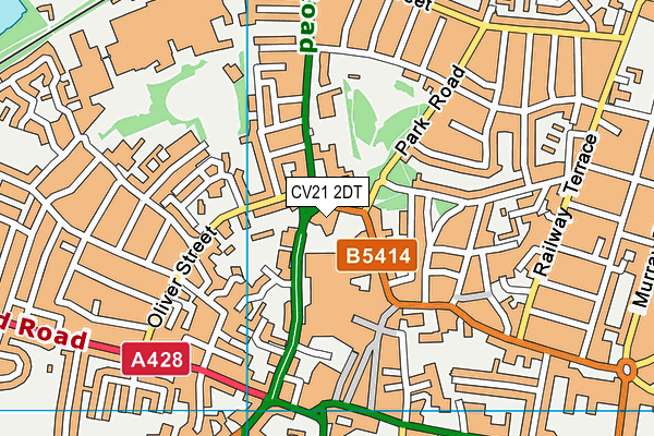 CV21 2DT map - OS VectorMap District (Ordnance Survey) CV21 2DT map - OS VectorMap District (Ordnance Survey)