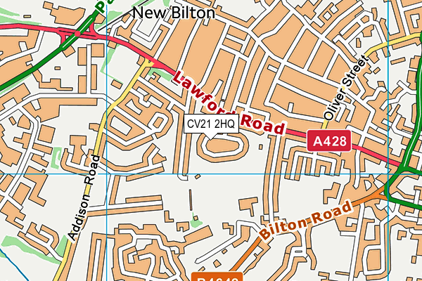CV21 2HQ map - OS VectorMap District (Ordnance Survey)