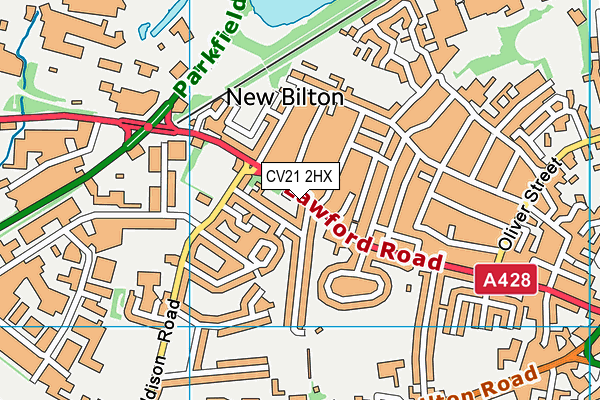 CV21 2HX map - OS VectorMap District (Ordnance Survey) CV21 2HX map - OS VectorMap District (Ordnance Survey)