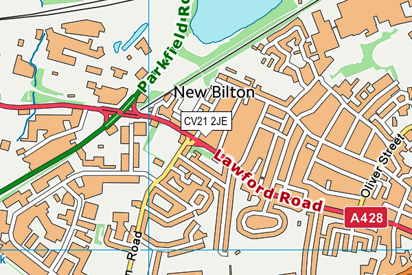 CV21 2JE map - OS VectorMap District (Ordnance Survey)