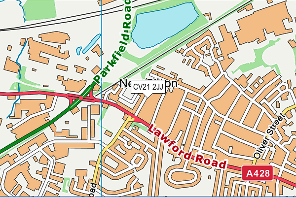 CV21 2JJ map - OS VectorMap District (Ordnance Survey)