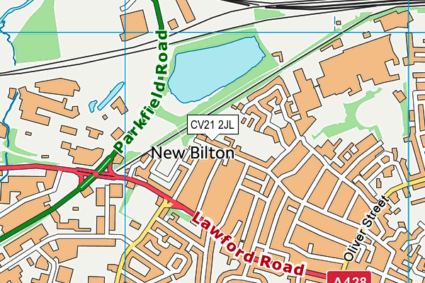 CV21 2JL map - OS VectorMap District (Ordnance Survey)