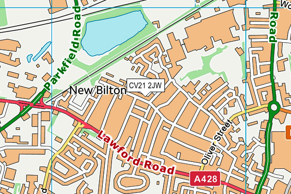 CV21 2JW map - OS VectorMap District (Ordnance Survey) CV21 2JW map - OS VectorMap District (Ordnance Survey)