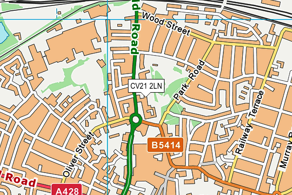 CV21 2LN map - OS VectorMap District (Ordnance Survey) CV21 2LN map - OS VectorMap District (Ordnance Survey)