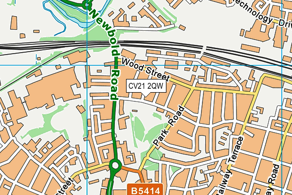 CV21 2QW map - OS VectorMap District (Ordnance Survey) CV21 2QW map - OS VectorMap District (Ordnance Survey)