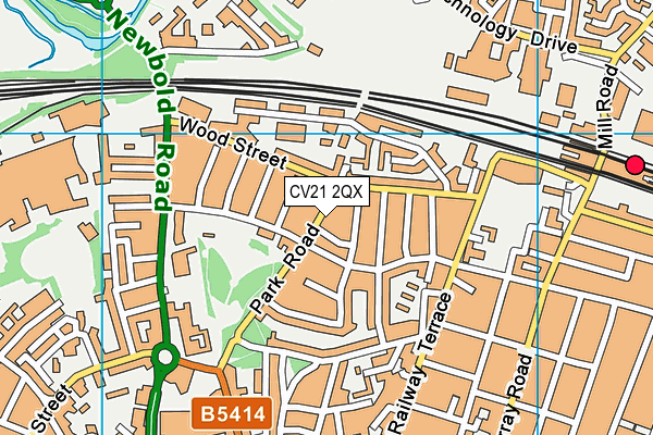 CV21 2QX map - OS VectorMap District (Ordnance Survey) CV21 2QX map - OS VectorMap District (Ordnance Survey)