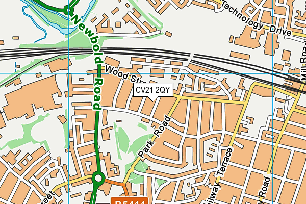 CV21 2QY map - OS VectorMap District (Ordnance Survey) CV21 2QY map - OS VectorMap District (Ordnance Survey)