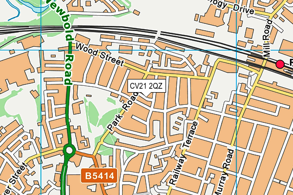 CV21 2QZ map - OS VectorMap District (Ordnance Survey)