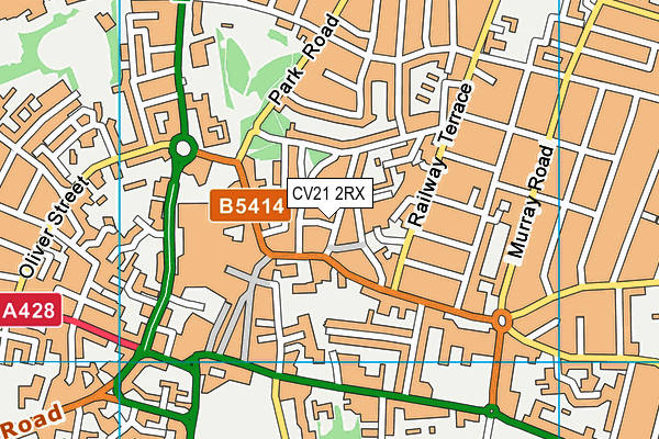 CV21 2RX map - OS VectorMap District (Ordnance Survey) CV21 2RX map - OS VectorMap District (Ordnance Survey)