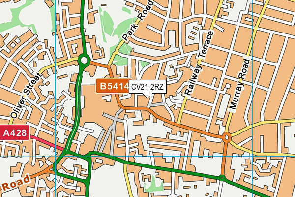 CV21 2RZ map - OS VectorMap District (Ordnance Survey) CV21 2RZ map - OS VectorMap District (Ordnance Survey)