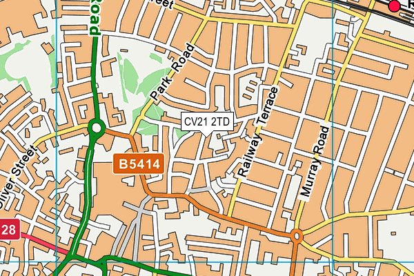 CV21 2TD map - OS VectorMap District (Ordnance Survey) CV21 2TD map - OS VectorMap District (Ordnance Survey)