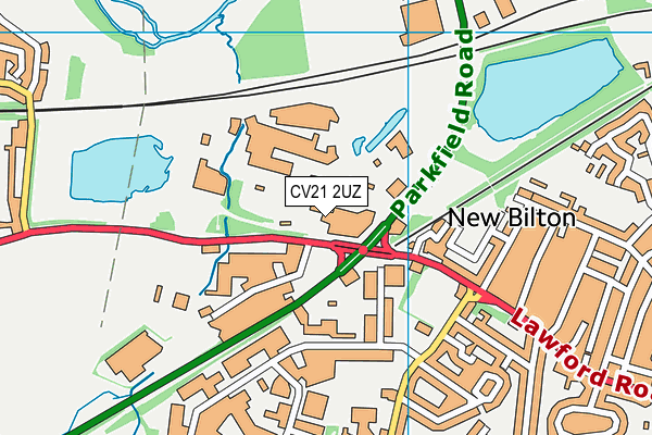 CV21 2UZ map - OS VectorMap District (Ordnance Survey) CV21 2UZ map - OS VectorMap District (Ordnance Survey)