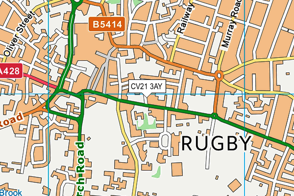CV21 3AY map - OS VectorMap District (Ordnance Survey)