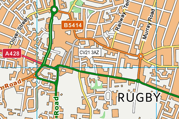 CV21 3AZ map - OS VectorMap District (Ordnance Survey) CV21 3AZ map - OS VectorMap District (Ordnance Survey)