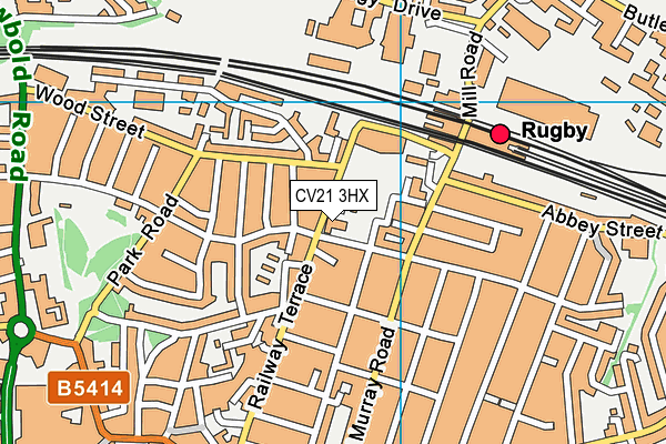 CV21 3HX map - OS VectorMap District (Ordnance Survey) CV21 3HX map - OS VectorMap District (Ordnance Survey)