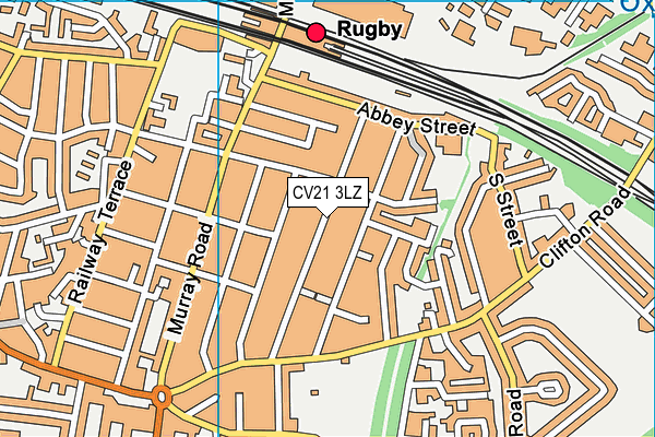 CV21 3LZ map - OS VectorMap District (Ordnance Survey)