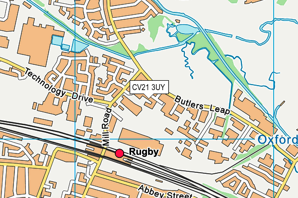 CV21 3UY map - OS VectorMap District (Ordnance Survey)