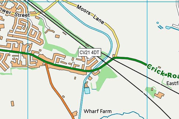 CV21 4DT map - OS VectorMap District (Ordnance Survey) CV21 4DT map - OS VectorMap District (Ordnance Survey)