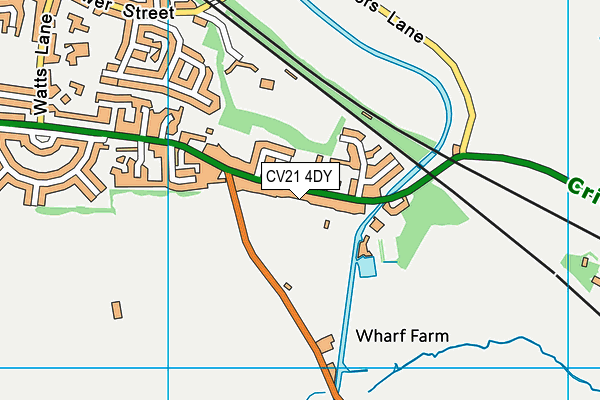 CV21 4DY map - OS VectorMap District (Ordnance Survey) CV21 4DY map - OS VectorMap District (Ordnance Survey)
