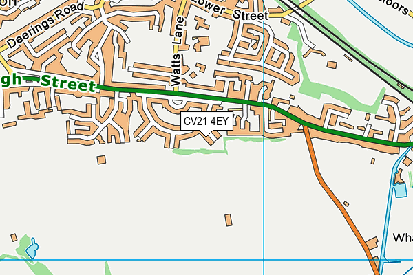 CV21 4EY map - OS VectorMap District (Ordnance Survey) CV21 4EY map - OS VectorMap District (Ordnance Survey)