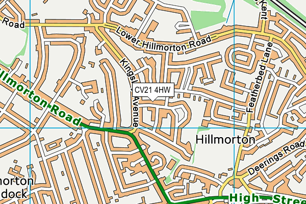 CV21 4HW map - OS VectorMap District (Ordnance Survey) CV21 4HW map - OS VectorMap District (Ordnance Survey)