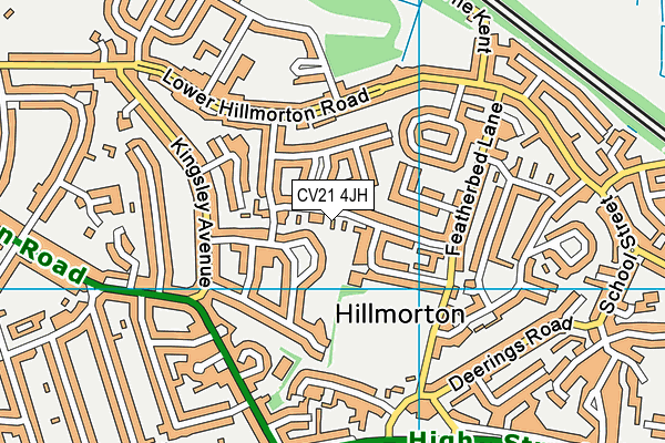 CV21 4JH map - OS VectorMap District (Ordnance Survey)