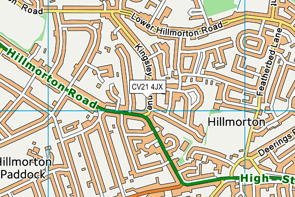 CV21 4JX map - OS VectorMap District (Ordnance Survey)